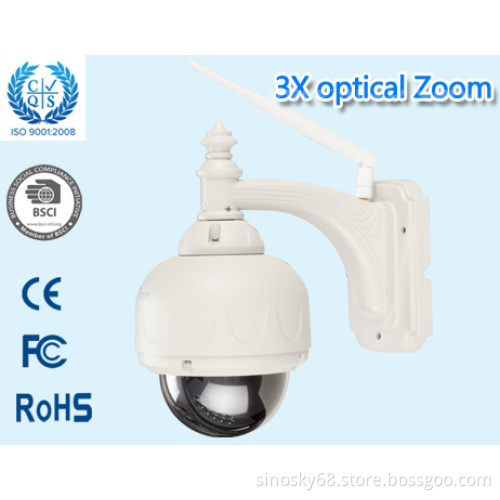 Outdoor WiFi Camera H. 264 720p HD PTZ Dome Network Security Surveillance P2p Wireless